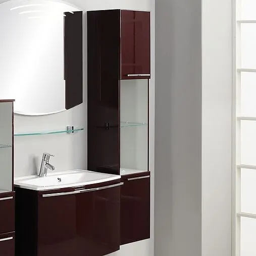 Шкаф-пенал подвесной с бельевой корзиной Aquaton Севилья 35 гранат 1A126603SE340