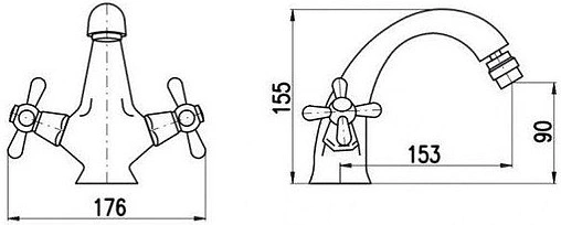 Смеситель для биде Rav Slezak Morava retro бронза MK443.5SM