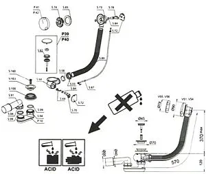 Слив-перелив для ванны Berges хром 051009, 2