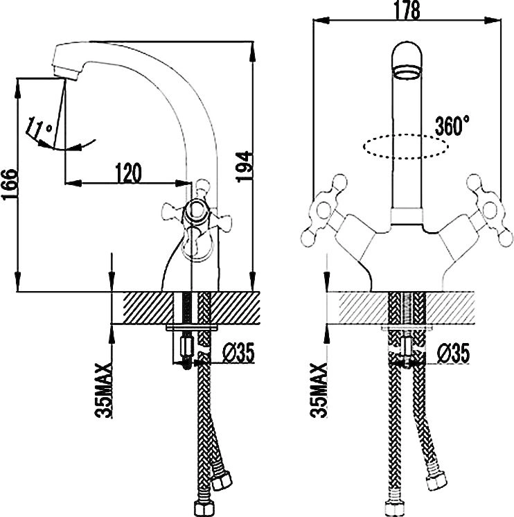 Смеситель для раковины SMARTsant Классик нью хром SM180009AA Смеситель для раковины SMARTsant Классик нью хром SM180009AA