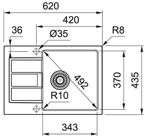 Мойка кухонная Franke Sirius S2D 611-62/435 оникс 143.0628.288