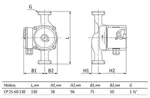 Насос циркуляционный Unipump CP 25-60 130 95046, 4