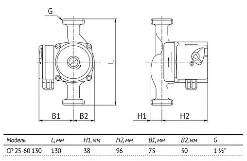 Насос циркуляционный Unipump CP 25-60 130 95046