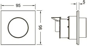 Пневматический дистанционный привод смыва TECEflushpoint 9240984 белый глянцевый Пневматический дистанционный привод смыва TECEflushpoint 9240984 белый глянцевый, 2