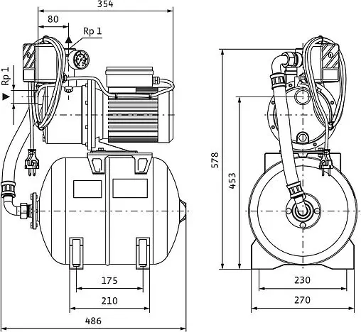 Станция автоматического водоснабжения Wilo Jet HWJ 20 L 203 2549380
