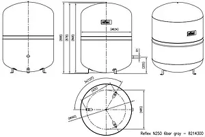 Расширительный бак Reflex N 250л 6 бар 8214300 Расширительный бак Reflex N 250л 6 бар 8214300, 2