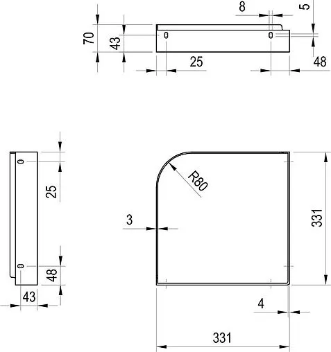 Кронтшейн Ravak Yard 45 хром X01785 Кронтшейн Ravak Yard 45 хром X01785