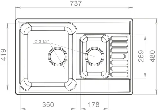 Мойка кухонная GranFest Quarz GF-Z21K белый