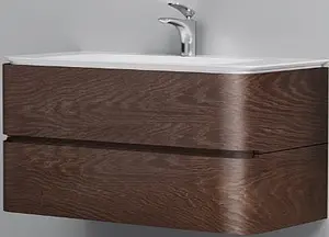 Тумба-умывальник подвесная Am.Pm Sensation 100 табачный дуб M30FHX1002TF+M30WPC1001WG Тумба-умывальник подвесная Am.Pm Sensation 100 табачный дуб M30FHX1002TF+M30WPC1001WG, 1