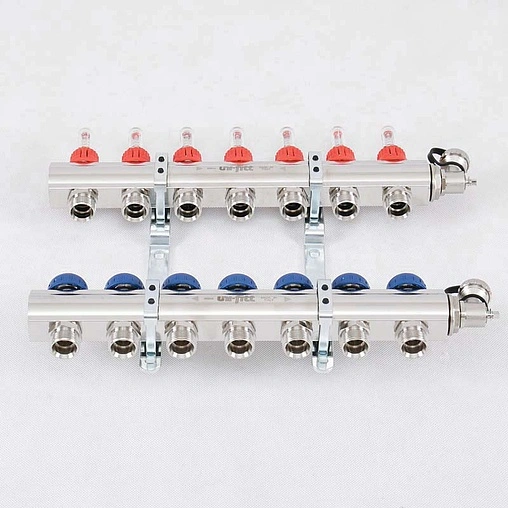 Группа коллекторная с расходомерами 7 отводов 1&quot;в/в x ¾&quot;ек Uni-fitt 440E4307