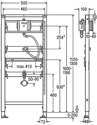 Инсталляция для писсуара Viega Prevista Dry 8560.32 776411