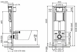 Инсталляция для подвесного унитаза Cersanit Aqua Smart M40Z 63480 Инсталляция для подвесного унитаза Cersanit Aqua Smart M40Z 63480, 2