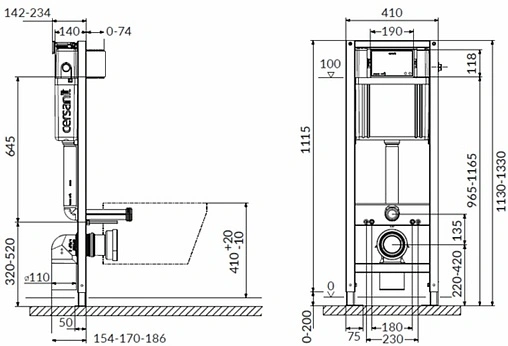 Инсталляция для подвесного унитаза Cersanit Aqua Smart M40Z 63480 Инсталляция для подвесного унитаза Cersanit Aqua Smart M40Z 63480