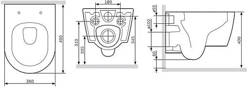 Унитаз подвесной безободковый Am.Pm Func FlashClean белый C8F1700SC