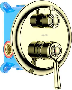 Смеситель для ванны скрытого монтажа Aquatek Классик полированное золото AQ1546PG Смеситель для ванны скрытого монтажа Aquatek Классик полированное золото AQ1546PG, 1