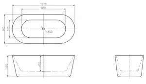 Ванна акриловая отдельностоящая BelBagno 168x80 BB306-1675 Ванна акриловая отдельностоящая BelBagno 168x80 BB306-1675, 2