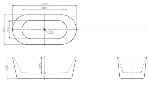Ванна акриловая отдельностоящая BelBagno 168x80 BB306-1675