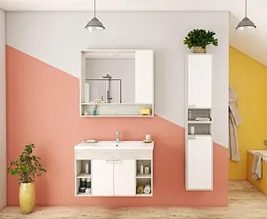 Шкаф-зеркало Aquaton Флай 100 R белый/дуб крафт 1A237802FAX10, 3