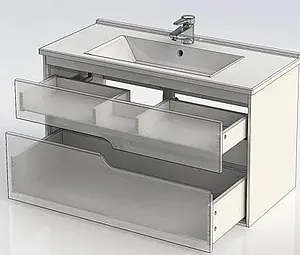 Тумба-умывальник подвесная Aquanet Модена 100 белый 00198489+00182321, 4
