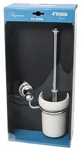 Ёршик для унитаза Fixsen Bogema хром/белый с рисунком FX-78513 Ёршик для унитаза Fixsen Bogema хром/белый с рисунком FX-78513, 2