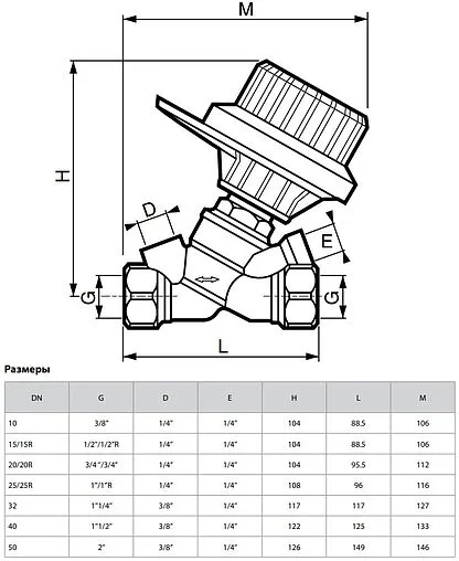 Балансировочный клапан ½&quot;в х ½&quot;в Kvs 4.47 Comap 750404
