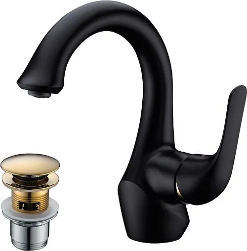 Смеситель для раковины Lemark Swan чёрный матовый LM5406BG Смеситель для раковины Lemark Swan чёрный матовый LM5406BG