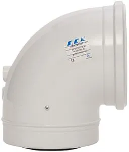 Колено для дымохода Ø 60/100мм ∠ 90° (PP) для конденсационных котлов E.C.A. 7006990061, 3