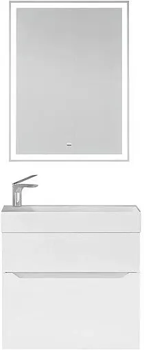 Тумба-умывальник подвесная Raval Brik 65 белый Brk.01.65/P/W/RL+17065-KL