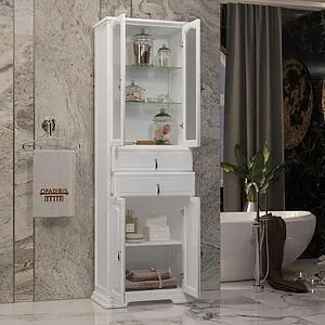 Шкаф-пенал напольный двухстворчатый Opadiris Риспекто 60 белый 00-00005843, 4