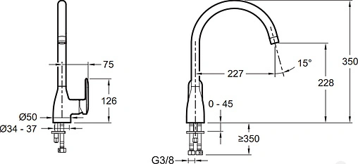 Смеситель для кухни Jacob Delafon Kumin хром E99477-CP