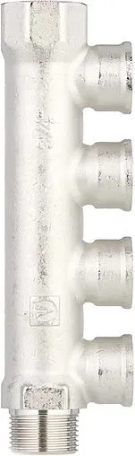 Коллектор распределительный проходной 4 отвода ¾&quot;в/н x ½&quot;в Valtec VTc.550.N.0504