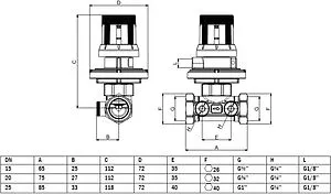 Комплект балансировочных клапанов ¾"в х ¾"в Kvs 3.9 Valtec VT.040.G.60005 Комплект балансировочных клапанов ¾"в х ¾"в Kvs 3.9 Valtec VT.040.G.60005, 3