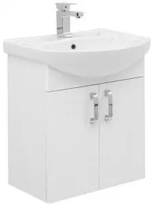 Тумба-умывальник Aquanet Ирис 60 белый 00198380+00182641, 1