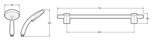 Душевая стойка Jacob Delafon Citrus хром E12920-CP