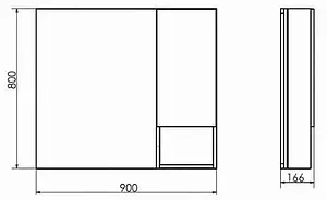 Шкаф-зеркало Comforty Ганновер 90 дуб дымчатый/белый, 2
