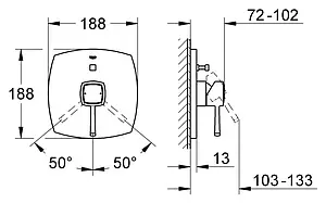 Смеситель для ванны скрытого монтажа Grohe Grandera хром/золото 19920IG0, 2