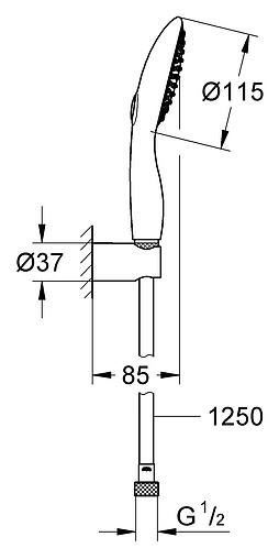 Душевой набор Grohe Power&amp;Soul 115 хром 27839000
