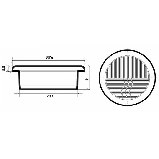 Решетка вентиляционная ЭРА 10 РПКФ