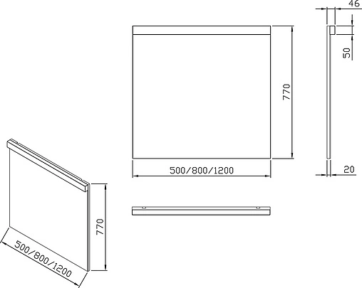 Зеркало с подсветкой Ravak Natural 50 белый X000001056