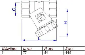 Фильтр угловой сетчатый 1"в x 1"в Valtec VT.193.N.06 Фильтр угловой сетчатый 1"в x 1"в Valtec VT.193.N.06, 2