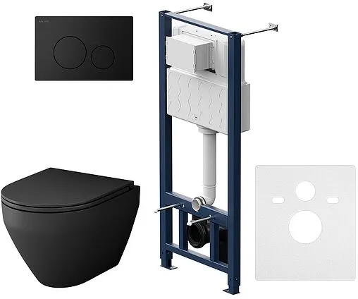 Комплект 6 в 1 Am.Pm Spirit 2.0 FlashClean IS49038.701700MB с кнопкой черный матовый