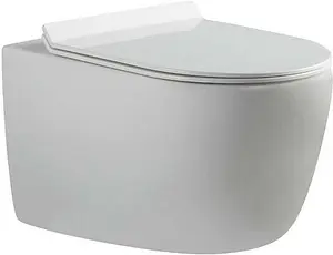 Унитаз подвесной безободковый Bravat Gina белый C21172UW-ENG Унитаз подвесной безободковый Bravat Gina белый C21172UW-ENG, 1