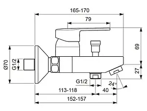 Смеситель для ванны Vidima Logik хром BA279AA Смеситель для ванны Vidima Logik хром BA279AA, 2