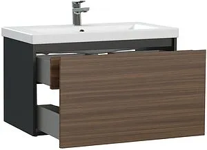 Тумба-умывальник подвесная Cersanit Grande 80 чёрный орех 64760+S-UM-COM80/1-w, 4