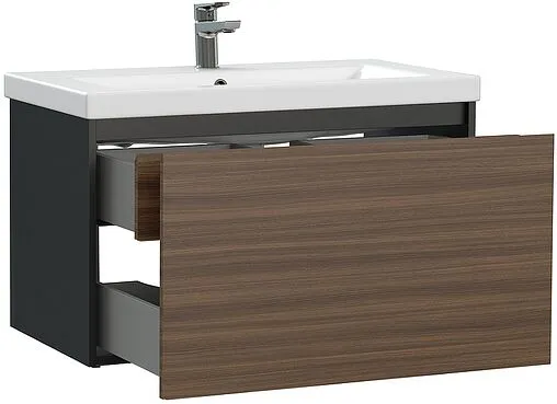 Тумба-умывальник подвесная Cersanit Grande 80 чёрный орех 64760+S-UM-COM80/1-w