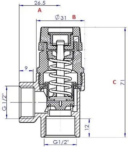 Клапан предохранительный ½&quot; 3 бар IVANCI IVC.105490.N.04