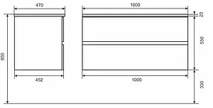 Тумба-умывальник подвесная Uperwood Barsa 100 дуб сонома/белый 293020535 Тумба-умывальник подвесная Uperwood Barsa 100 дуб сонома/белый 293020535, 2
