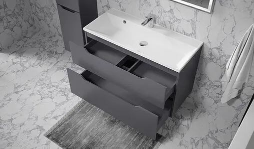 Тумба под умывальник подвесная Raval Wector 100 антрацит Wct.01.100/P/A/MD