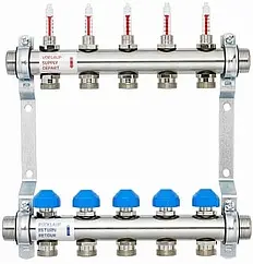 Группа коллекторная с расходомерами 5 отводов 1&quot;н/н x ¾&quot;ек Watts HKV2013AF 10070003