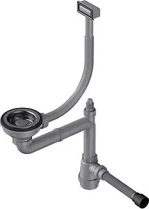 Сифон бутылочный для мойки с переливом Omoikiri WK-1-GM 4956483 Сифон бутылочный для мойки с переливом Omoikiri WK-1-GM 4956483, 1